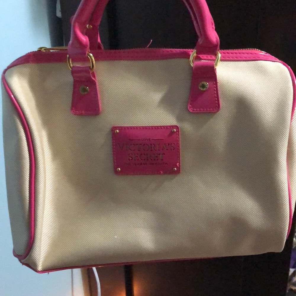Tan and pink Victoria Secret handbag